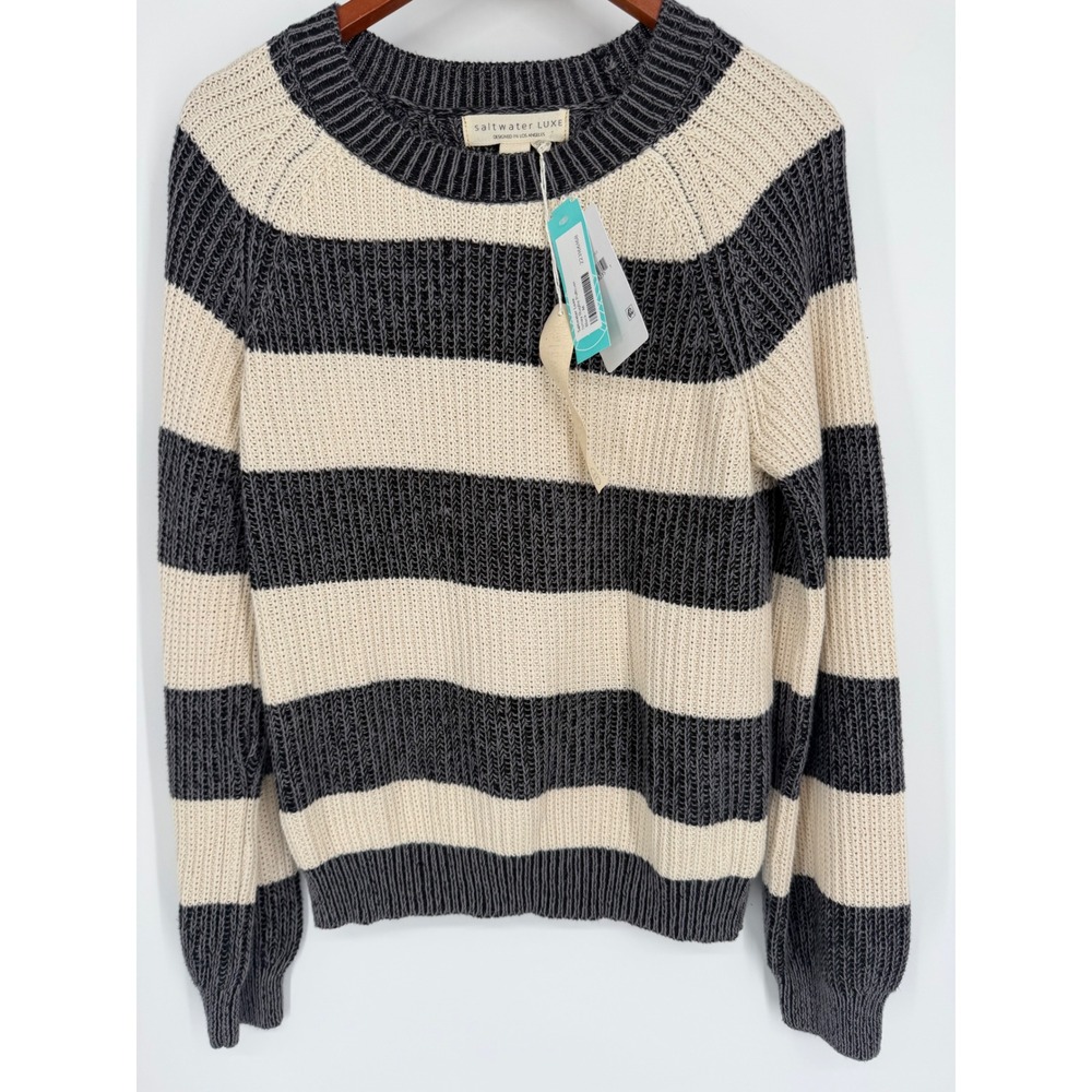 Saltwater Luxe Womens‎ Sweater Medium Nautical Coastal Grandma Minimalist Preppy